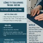 TUYỂN THỰC TẬP SINH NGÀNH MAY MẶC LÀM VIỆC TẠI NHẬT BẢN